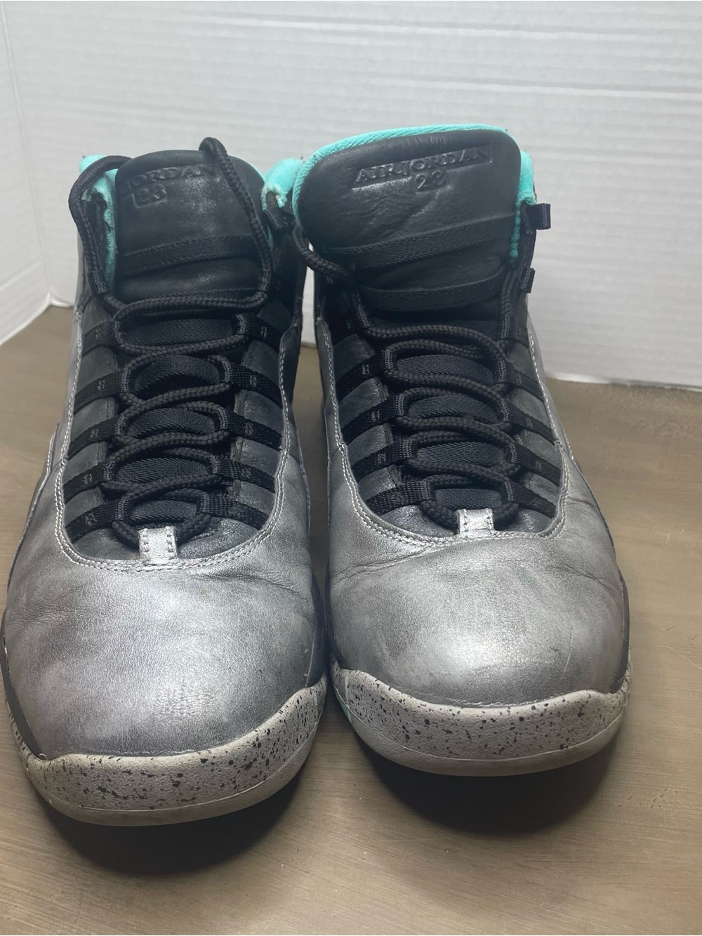 Nike Air Jordan 10 Retro Lady Liberty Men's Gray/Teal Lace Up Men’s size 13 GUC